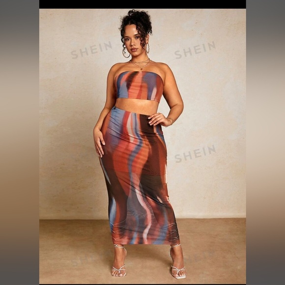 SHEIN Dresses & Skirts - NWT Tie Dye Tube Top & Pencil Skirt